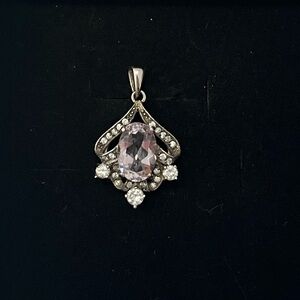Gorgeous sterling silver pendant with light purple stone Unique
